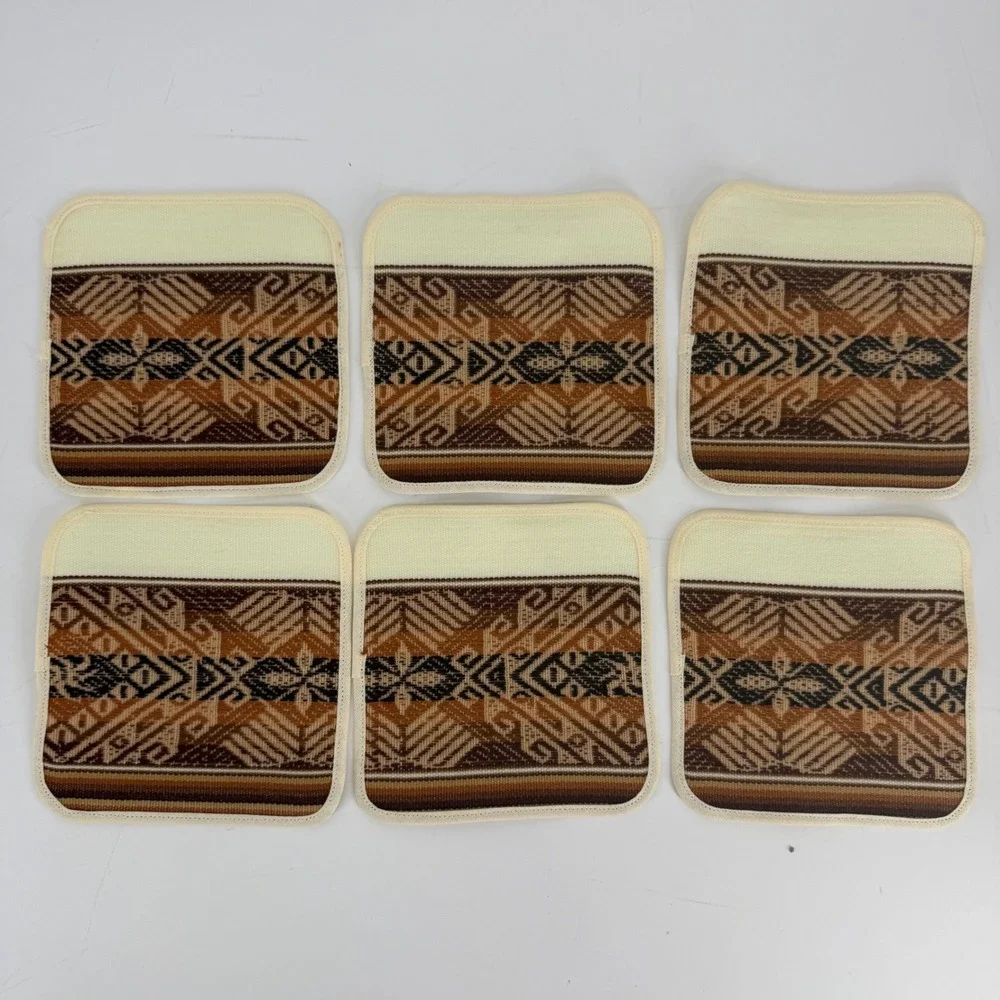 Vintage Andean Style Table Linens Set 6 Llama Alpaca Southwest Boho Decor